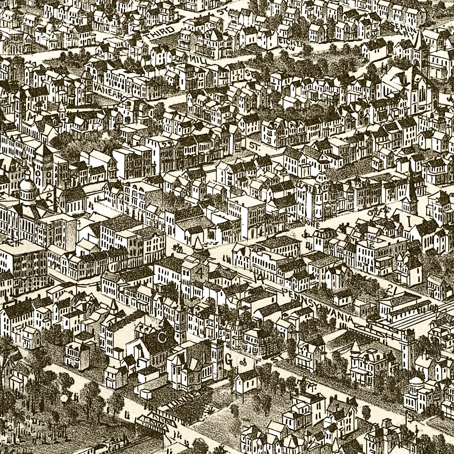 Vintage Map of Greensburg, Pennsylvania 1901