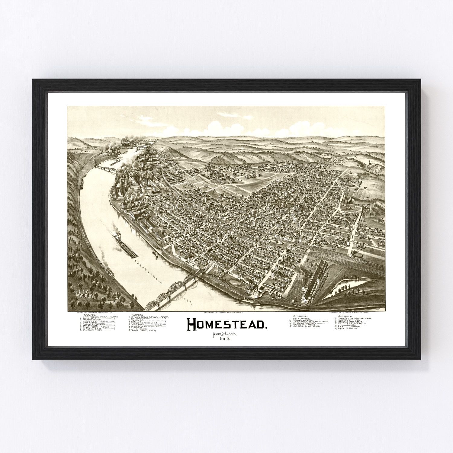 Vintage Map of Homestead, Pennsylvania 1902