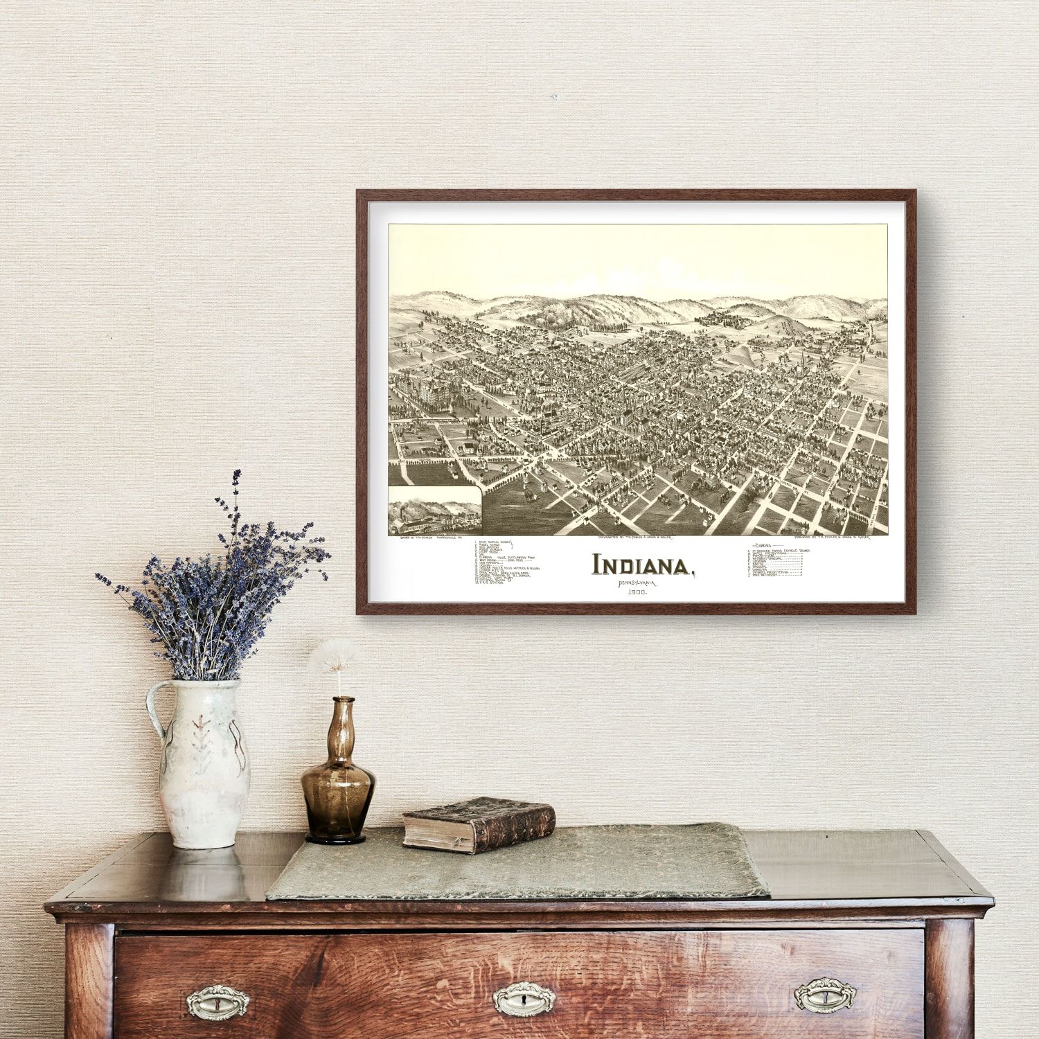Vintage Map of Indiana, Pennsylvania 1900