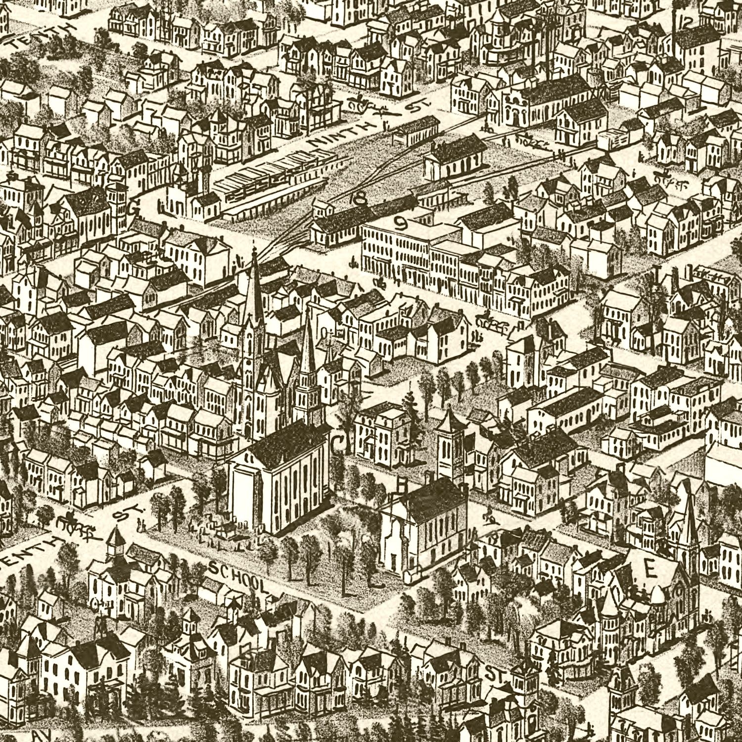 Vintage Map of Indiana, Pennsylvania 1900