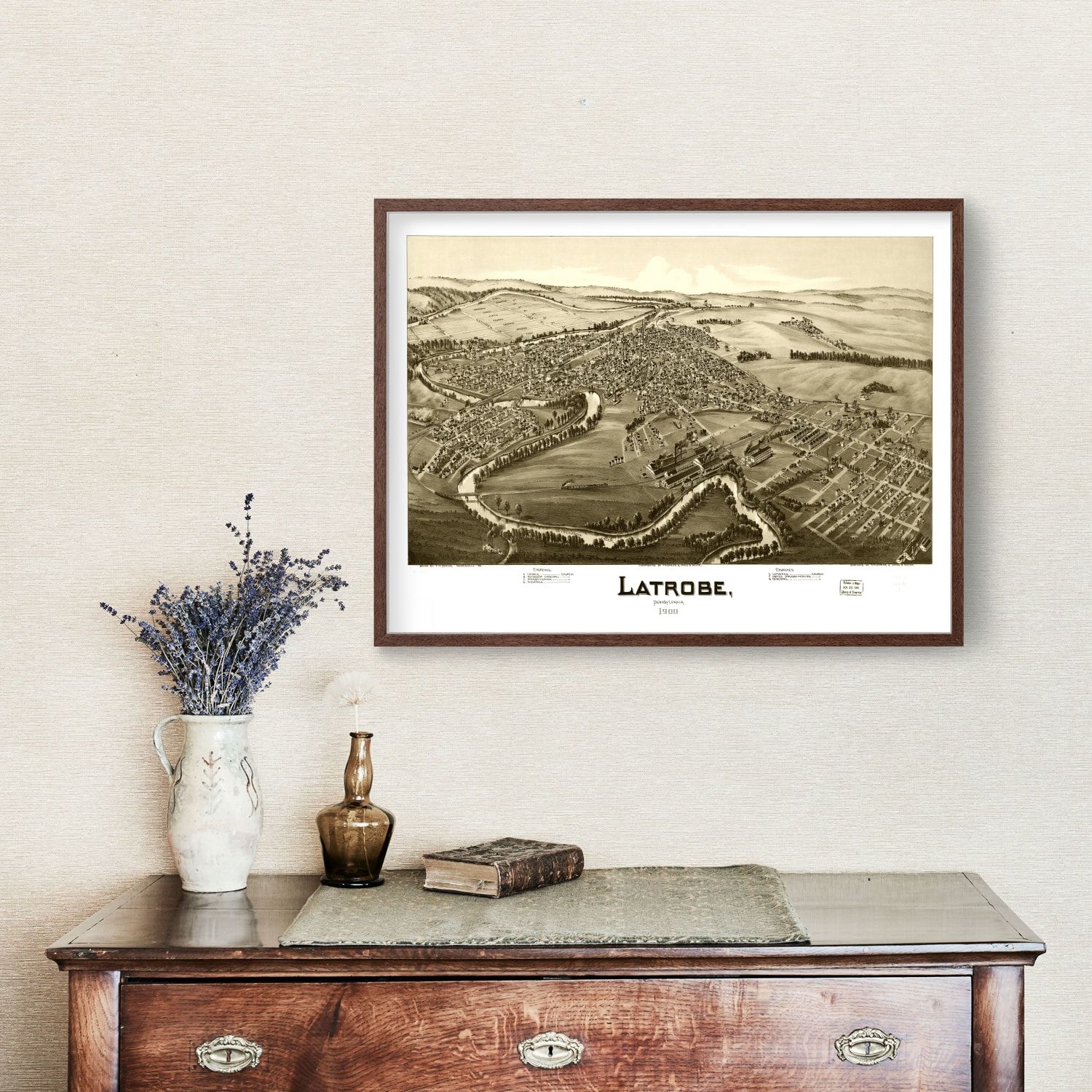 Vintage Map of Latrobe, Pennsylvania 1900