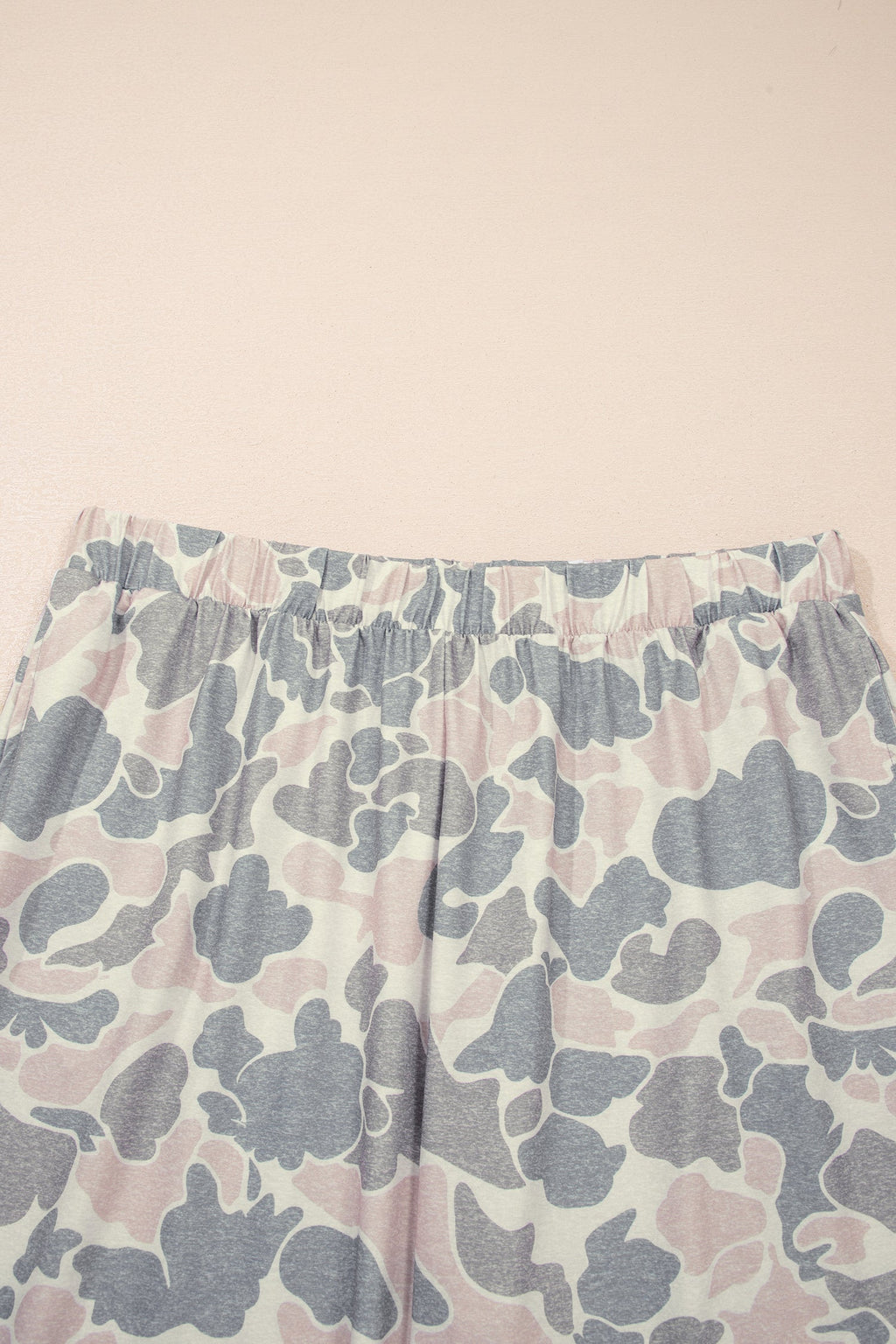 Plus Size Camo Top & Wide Leg Pants Set