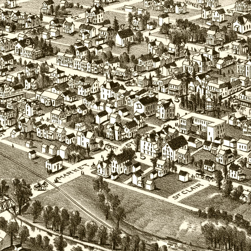 Vintage Map of Ligonier, Pennsylvania 1900