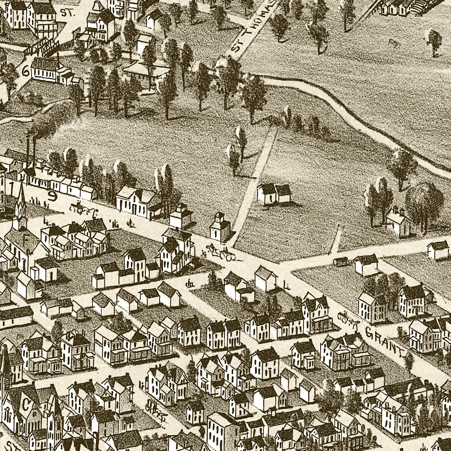 Vintage Map of Meyersdale, Pennsylvania 1900