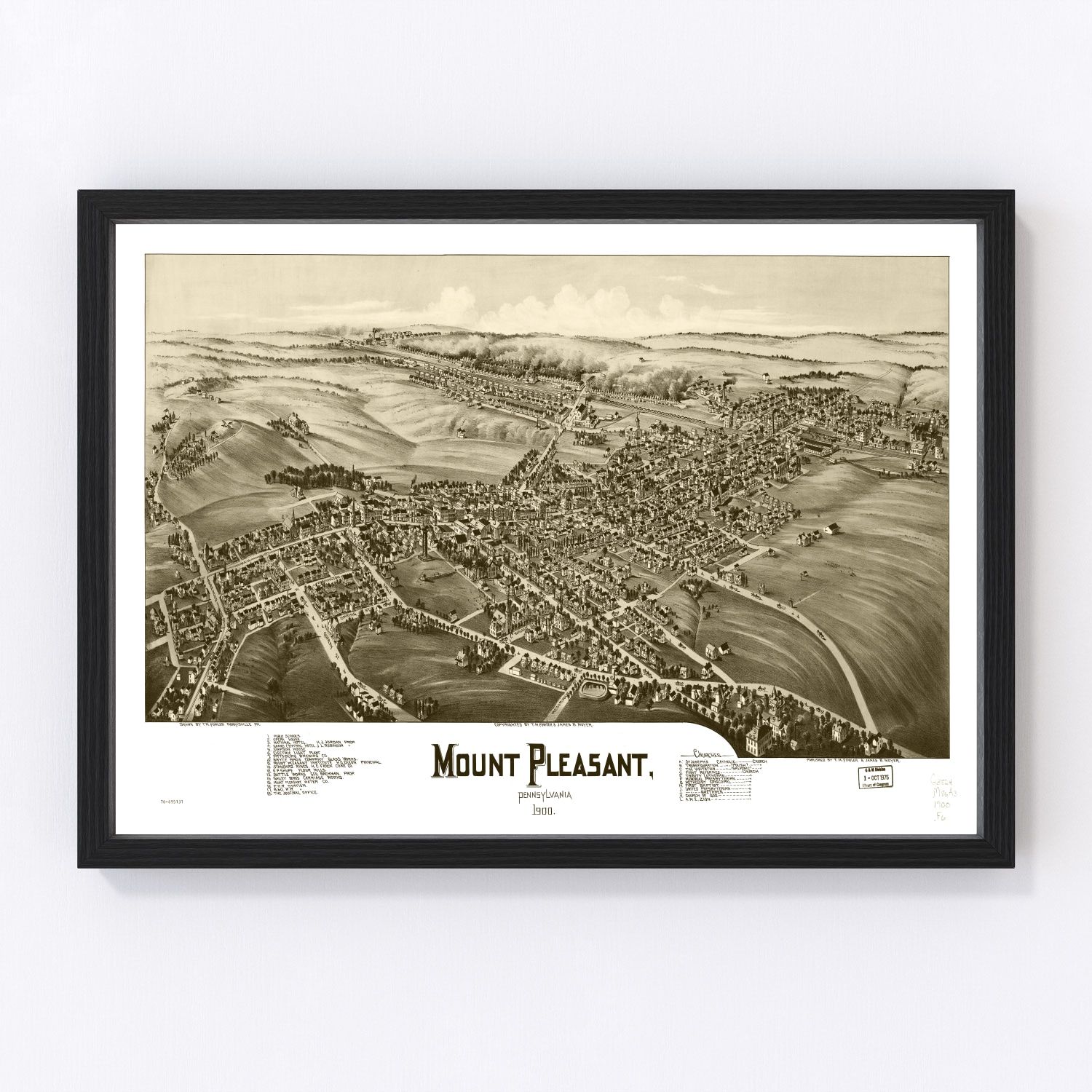 Vintage Map of Mount Pleasant, Pennsylvania 1900