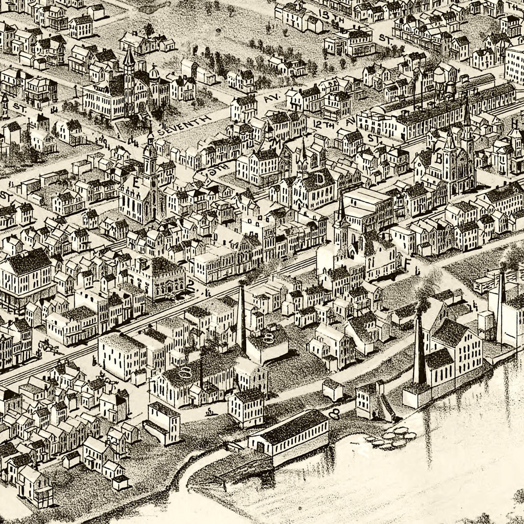 Vintage Map of New Brighton, Pennsylvania 1901