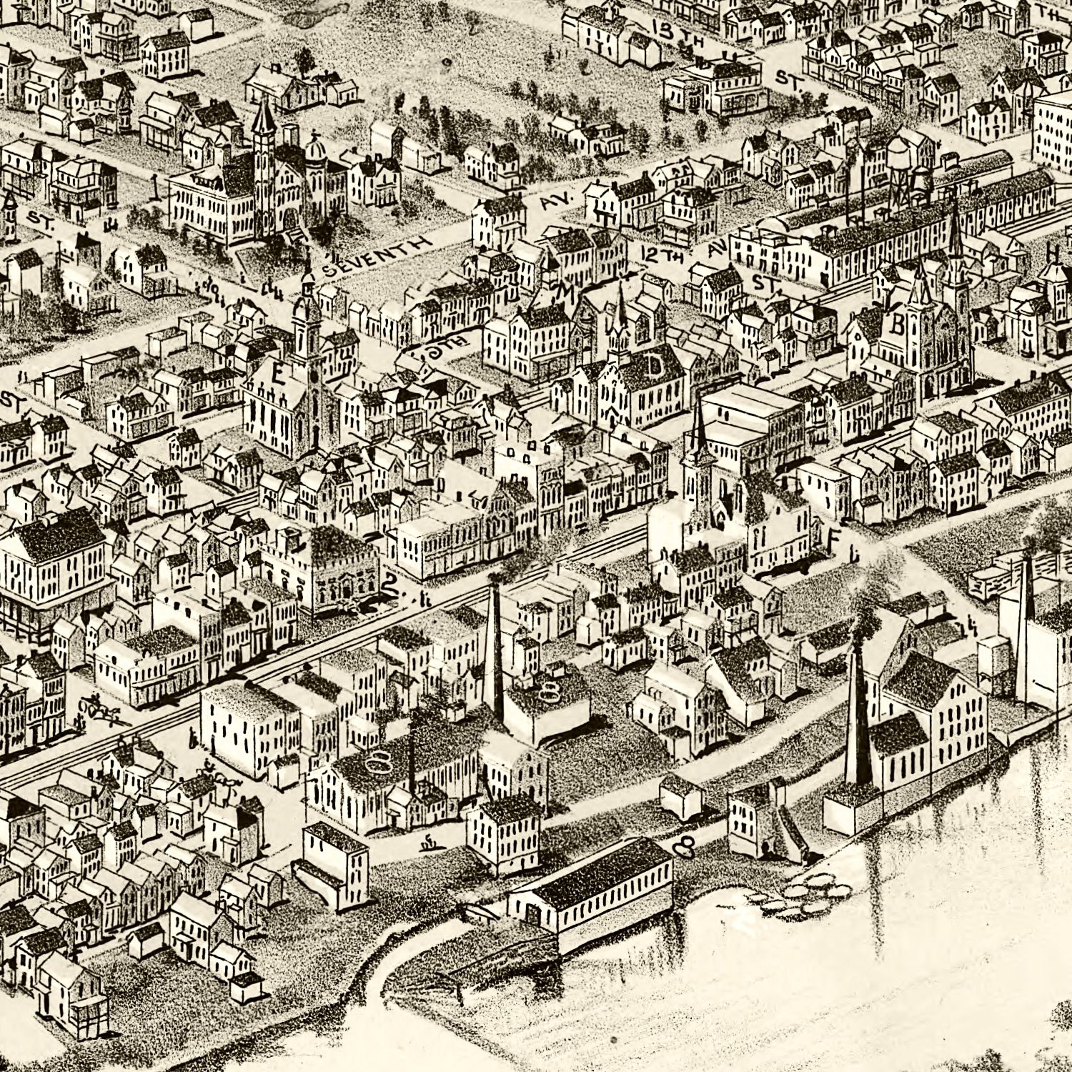 Vintage Map of New Brighton, Pennsylvania 1901