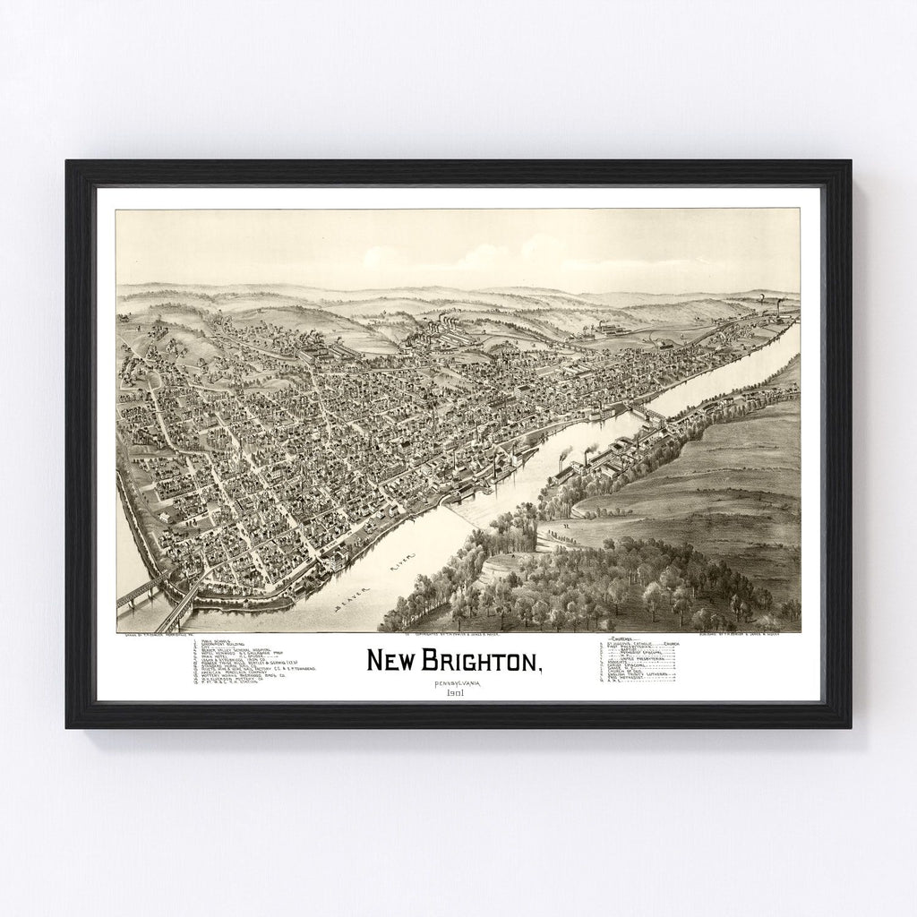 Vintage Map of New Brighton, Pennsylvania 1901