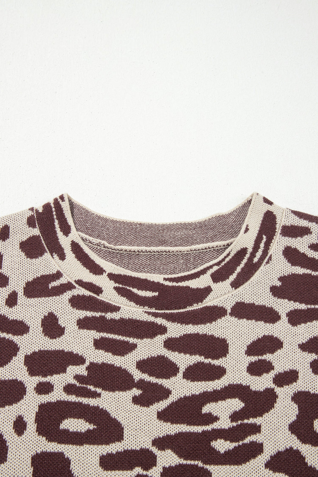 Leopard Short Sleeve Knit Loose Top