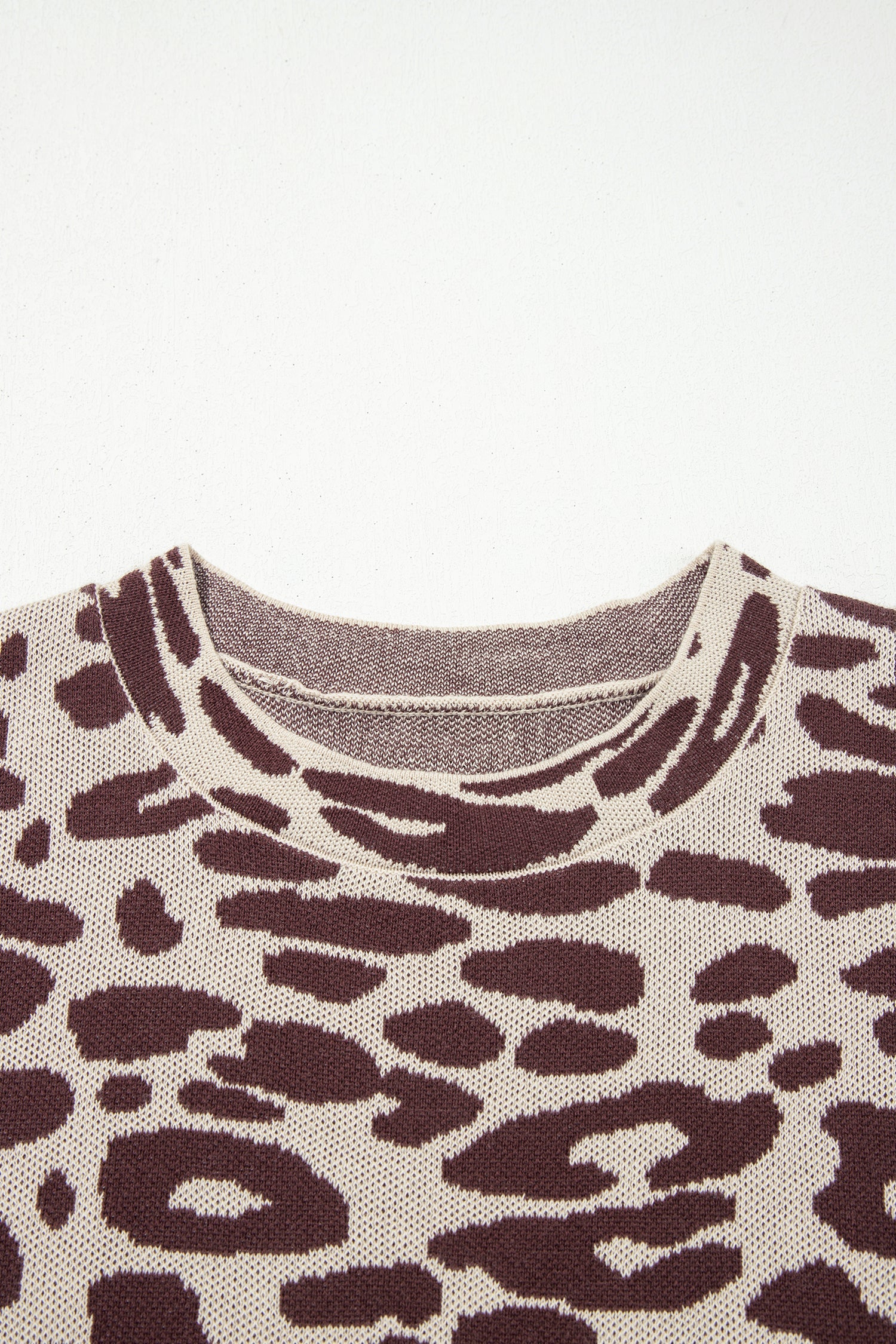 Leopard Short Sleeve Knit Loose Top