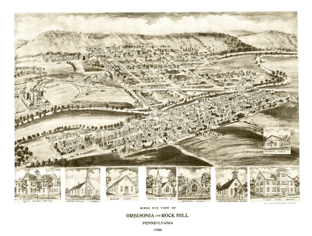 Vintage Map of Orbisonia, Pennsylvania 1906