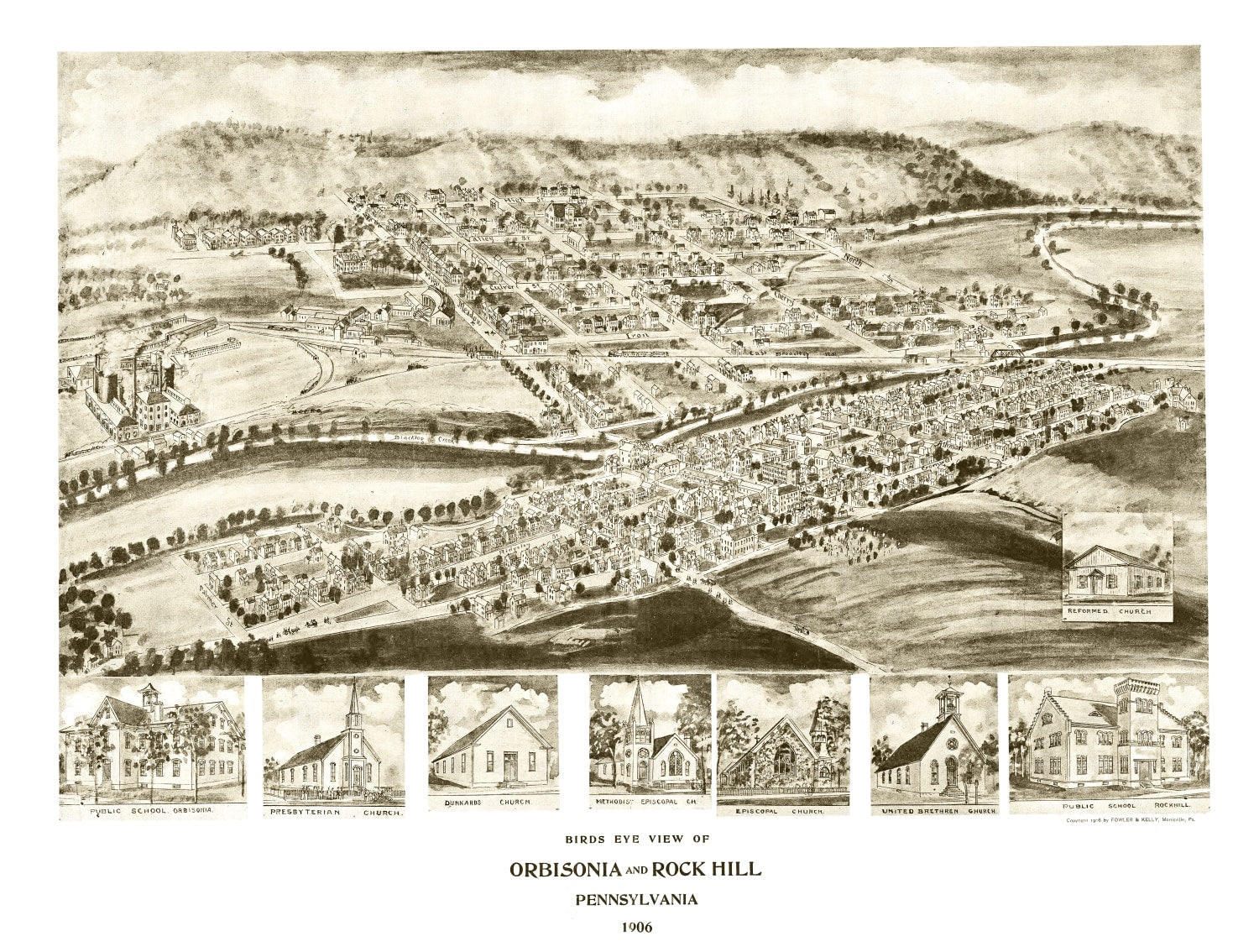 Vintage Map of Orbisonia, Pennsylvania 1906