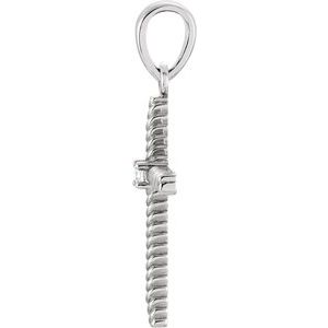 Platinum .02 CT Natural Diamond Cross Pendant