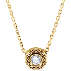 14K Yellow Gold 1/10 CTW Natural Diamond Slide 16" Necklace