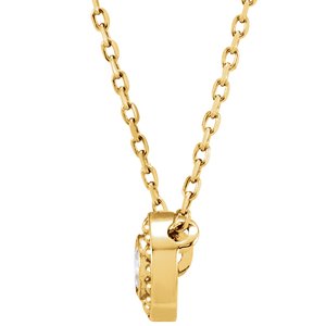 14K Yellow Gold 1/10 CTW Diamond Beaded Slide 16" Necklace
