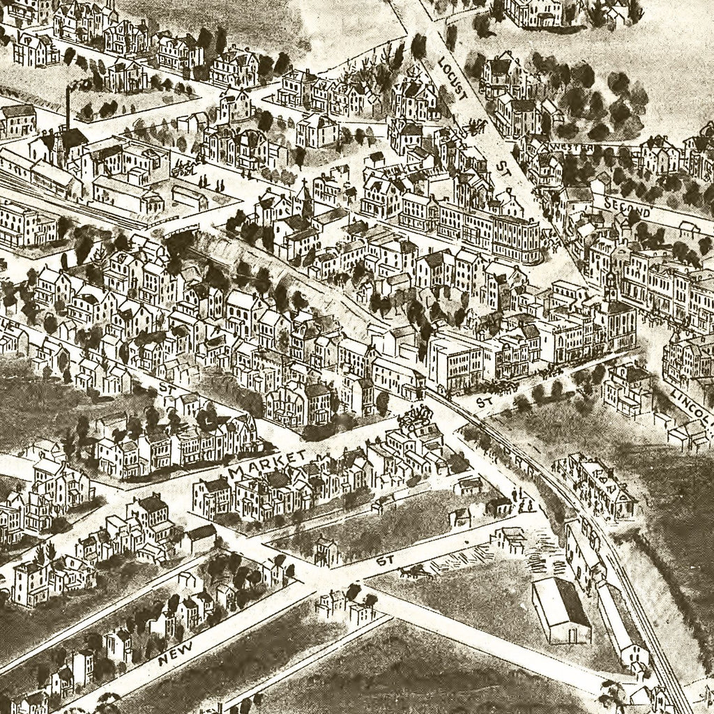 Vintage Map of Oxford, Pennsylvania 1907