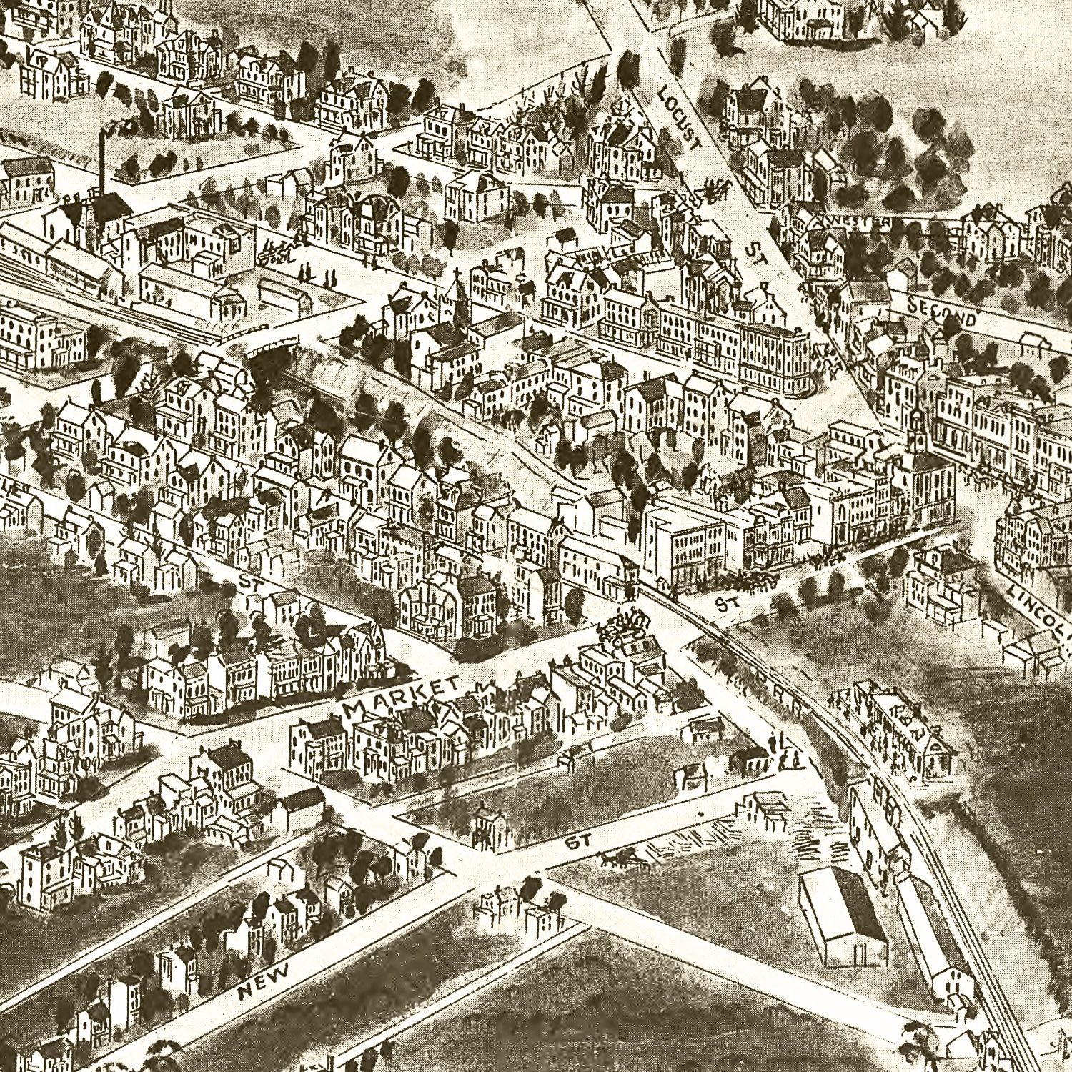 Vintage Map of Oxford, Pennsylvania 1907