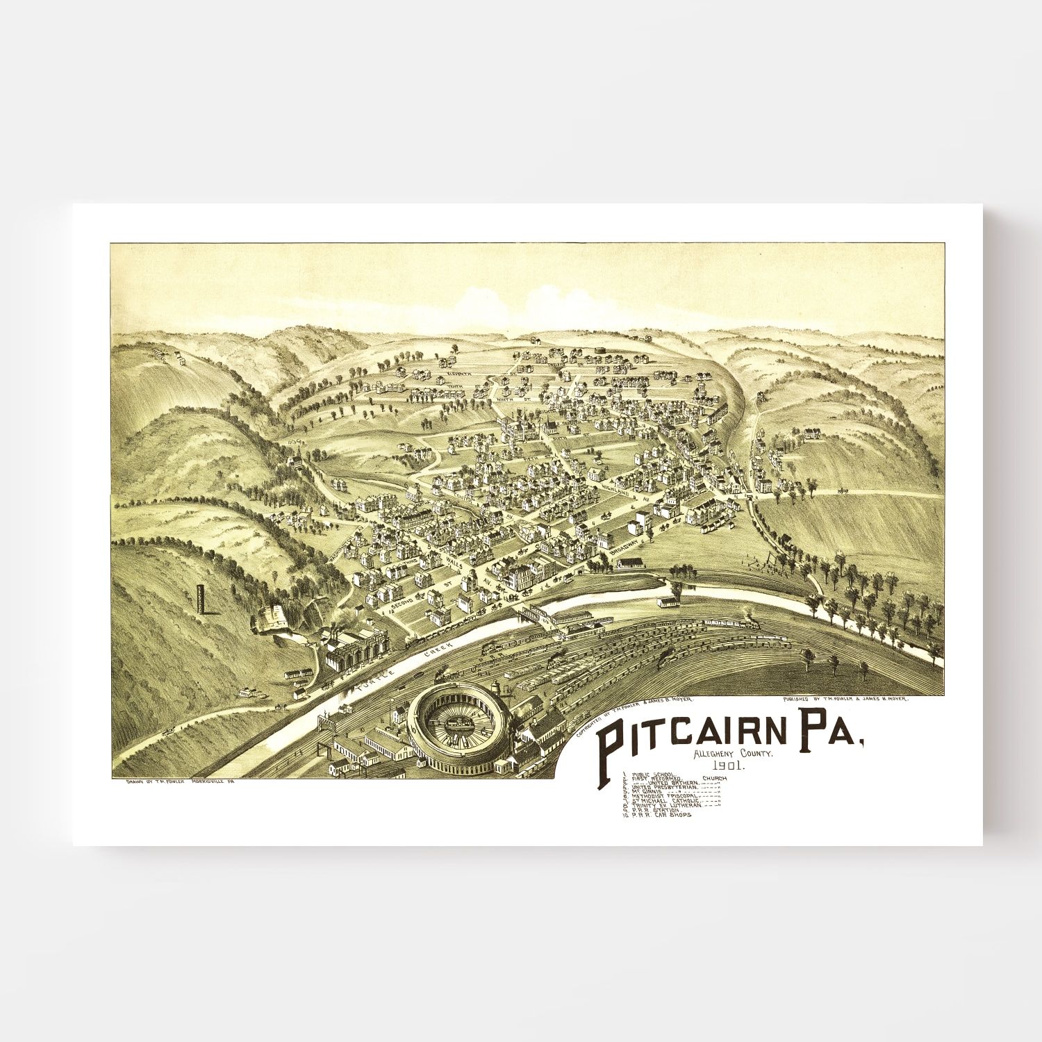 Vintage Map of Pitcaim, Pennsylvania 1901