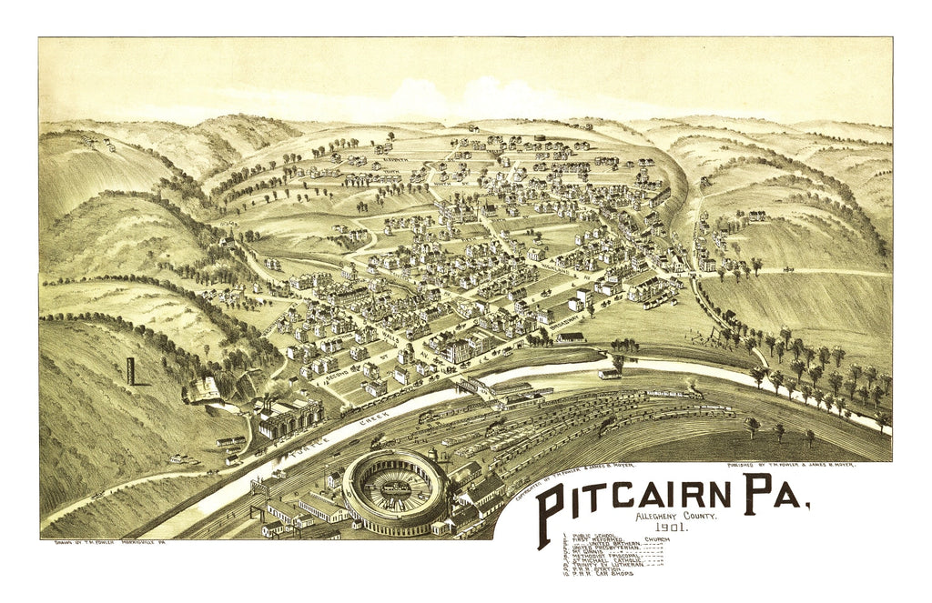 Vintage Map of Pitcaim, Pennsylvania 1901