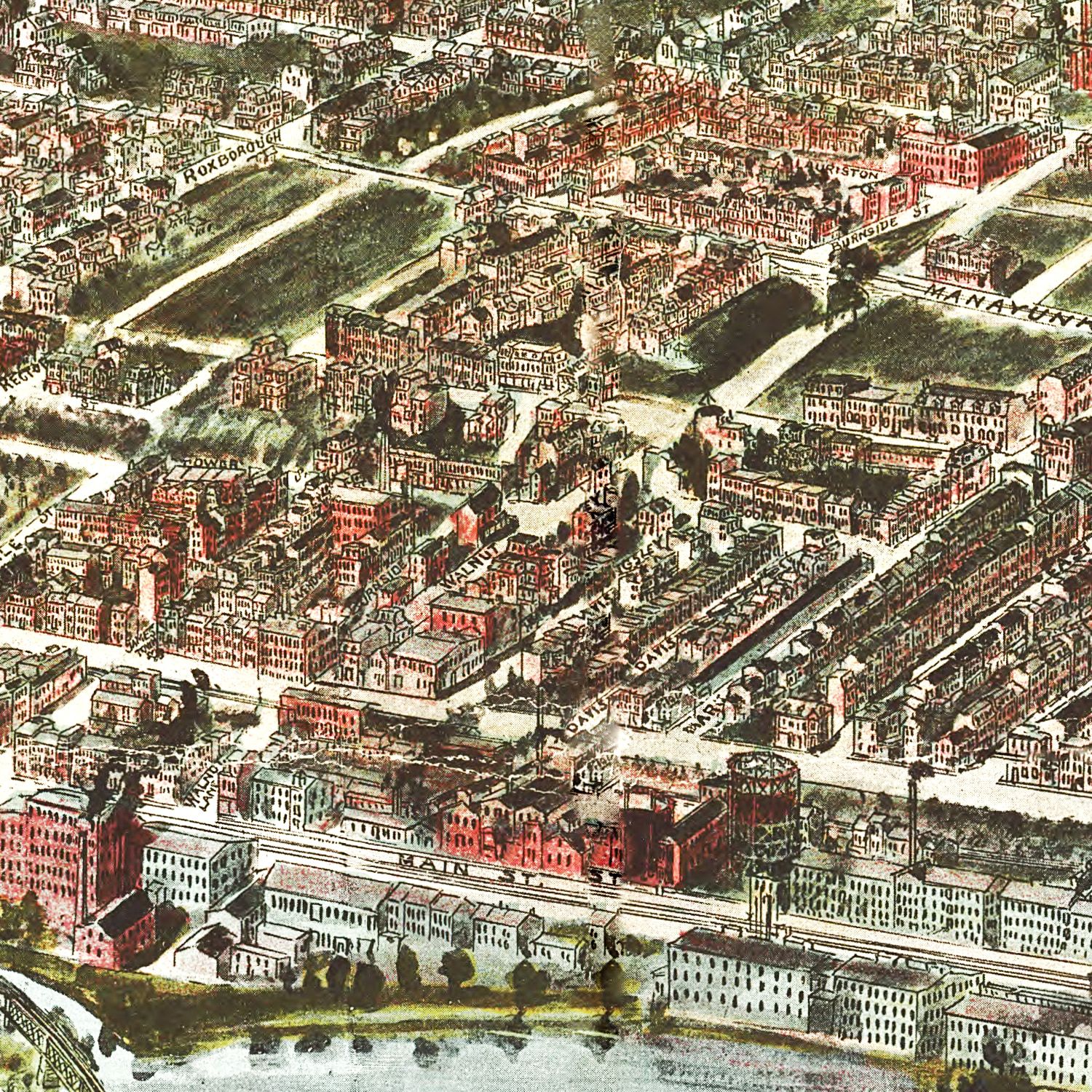 Vintage Map of Philadelphia, Pennsylvania 1907