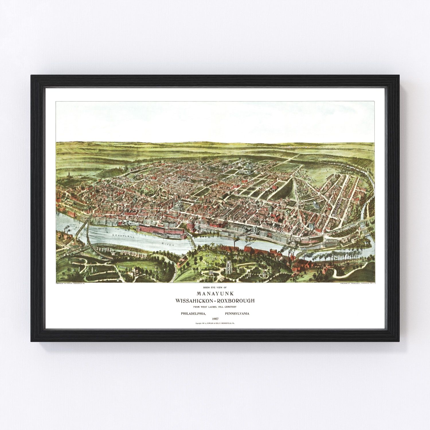 Vintage Map of Philadelphia, Pennsylvania 1907