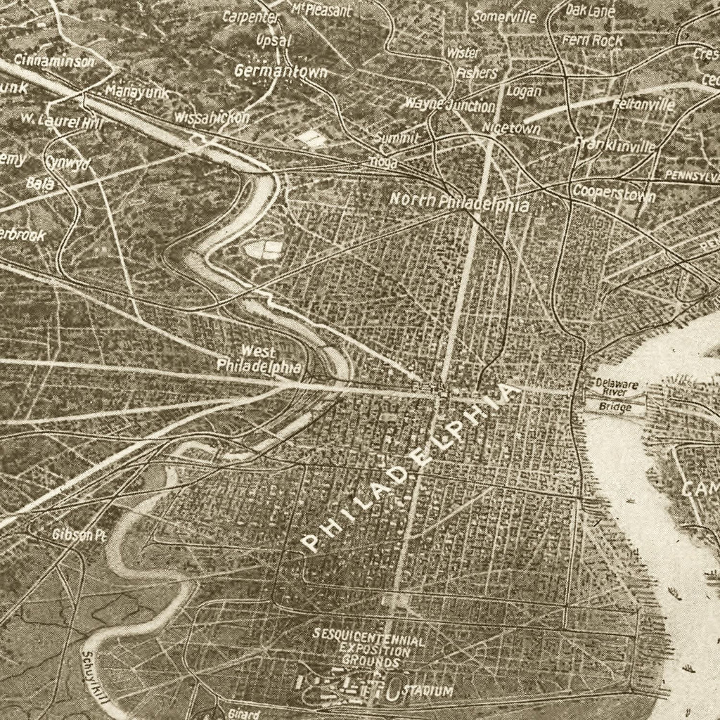 Vintage Map of Philadelphia, Pennsylvania 1926