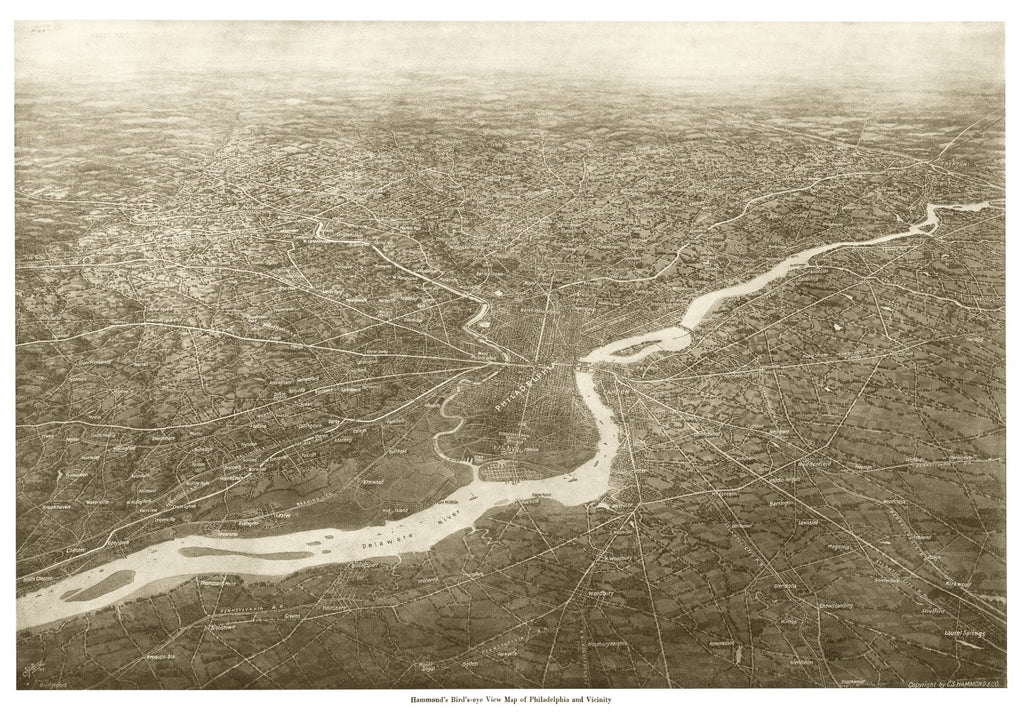 Vintage Map of Philadelphia, Pennsylvania 1926