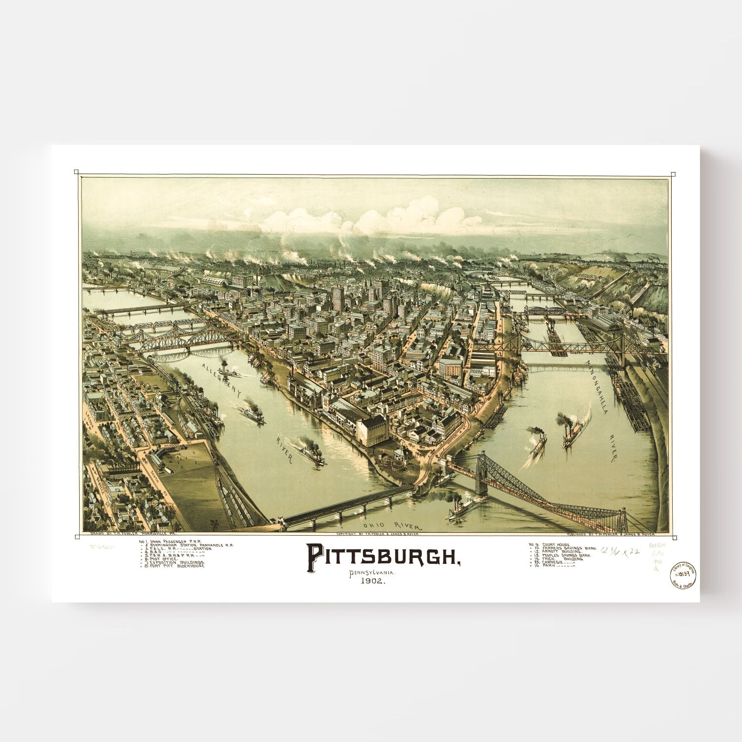 Vintage Map of Pittsburgh, Pennsylvania 1902