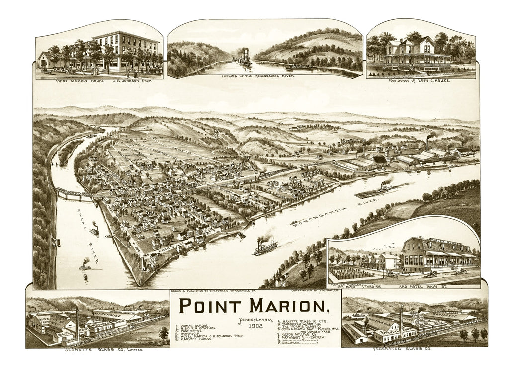 Vintage Map of Point Marion, Pennsylvania 1902