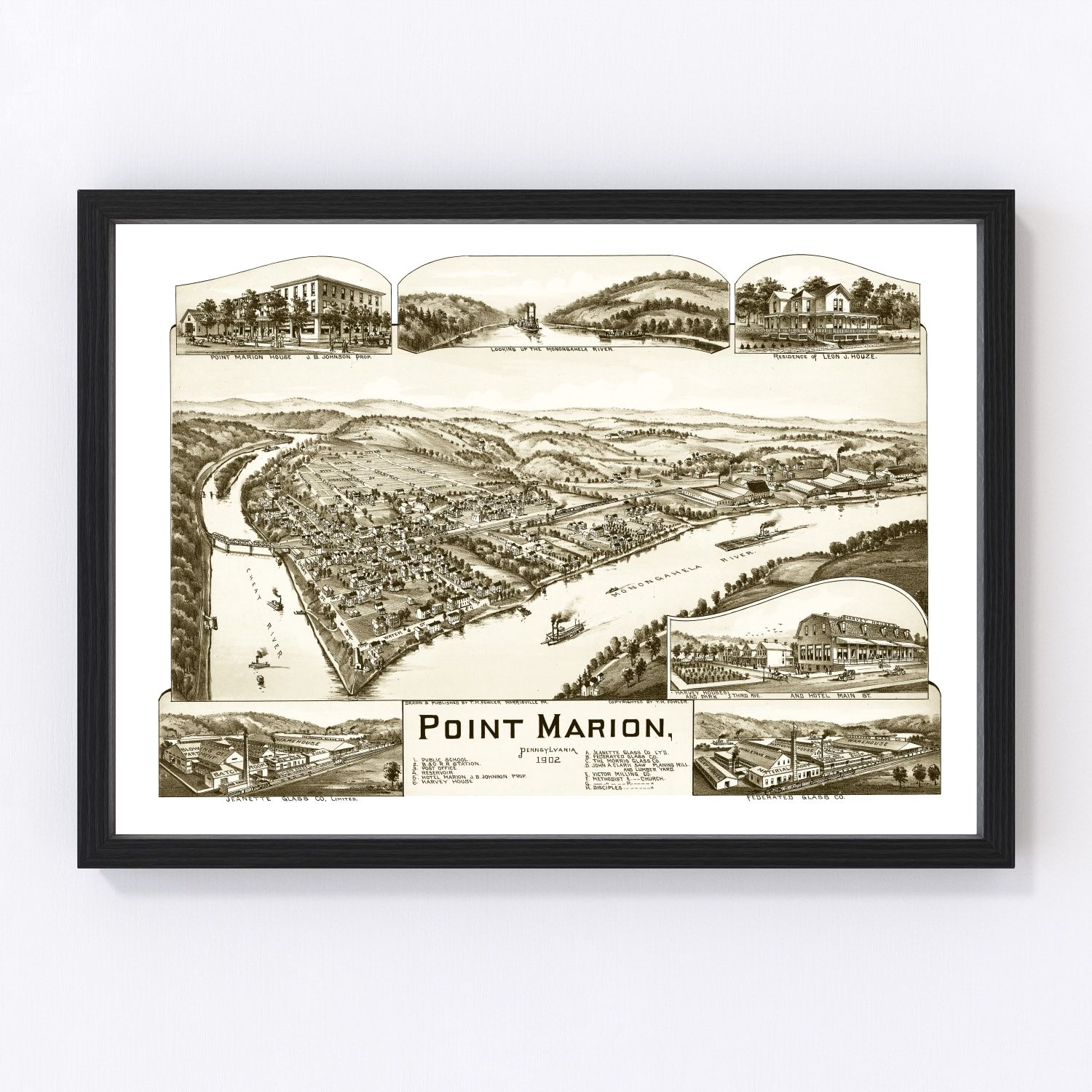 Vintage Map of Point Marion, Pennsylvania 1902