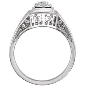 14K White Gold 1/6 CTW Natural Diamond Filigree Ring