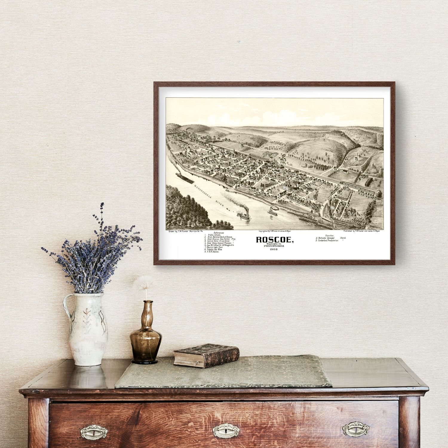 Vintage Map of Roscoe, Pennsylvania 1902