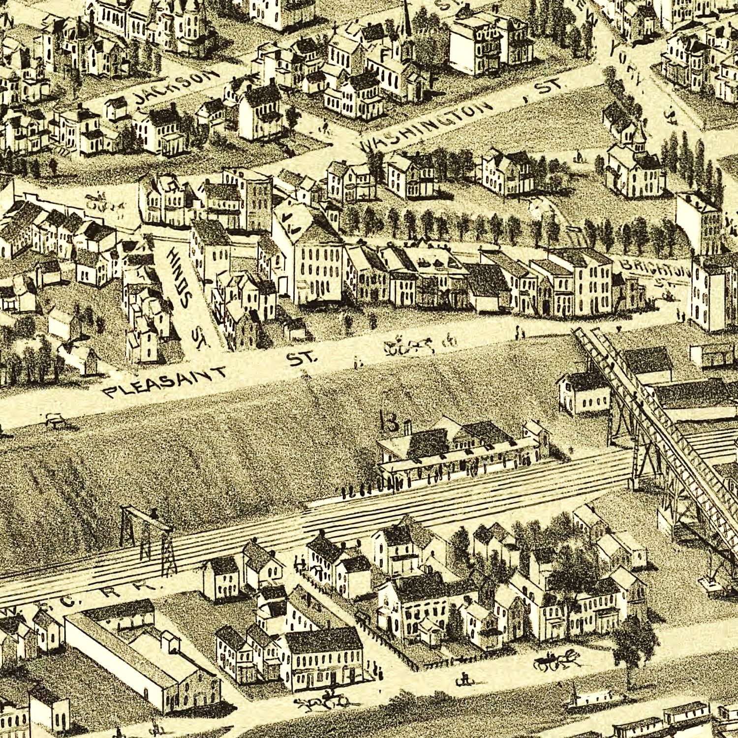 Vintage Map of Rochester, Pennsylvania 1900