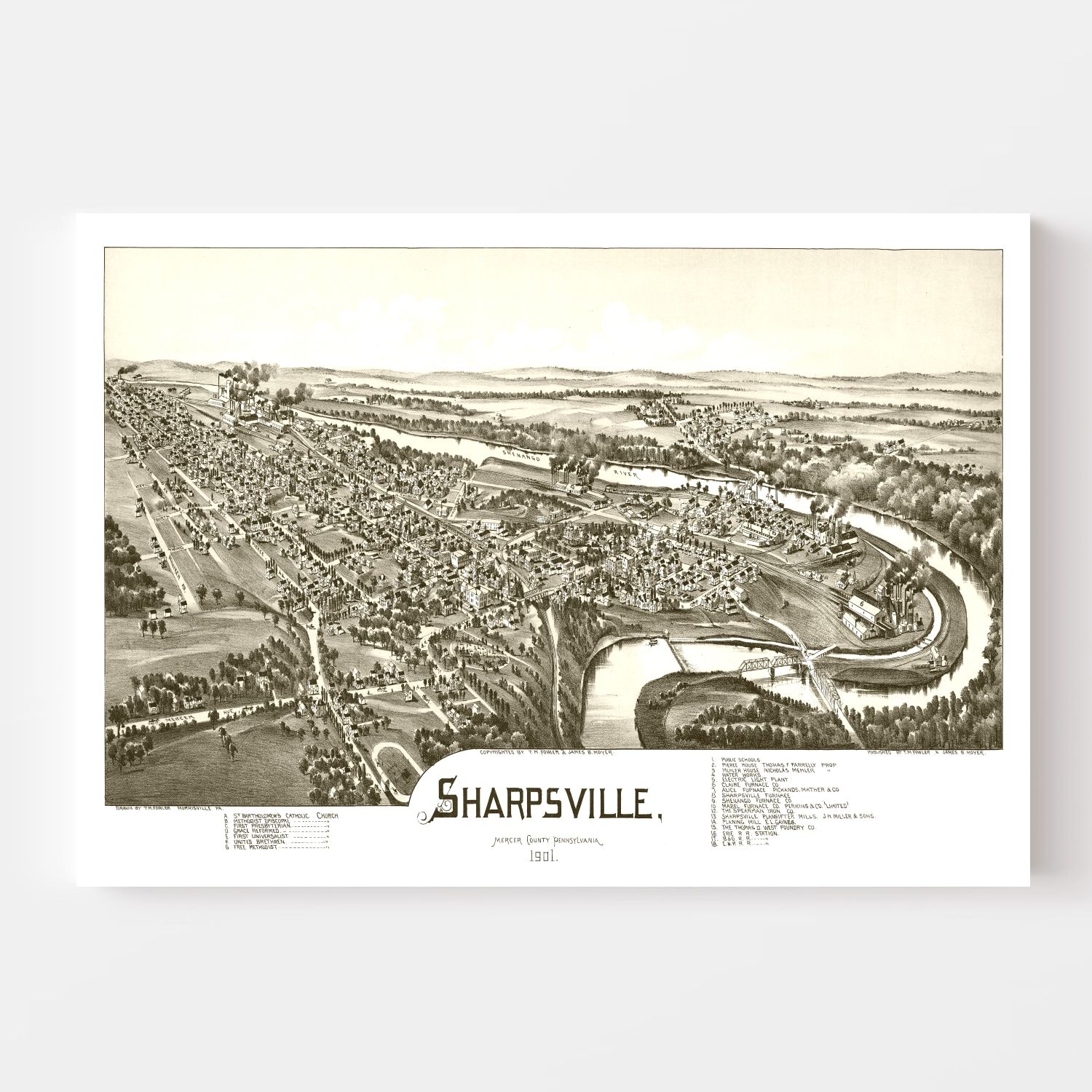 Vintage Map of Sharpsville, Pennsylvania 1901