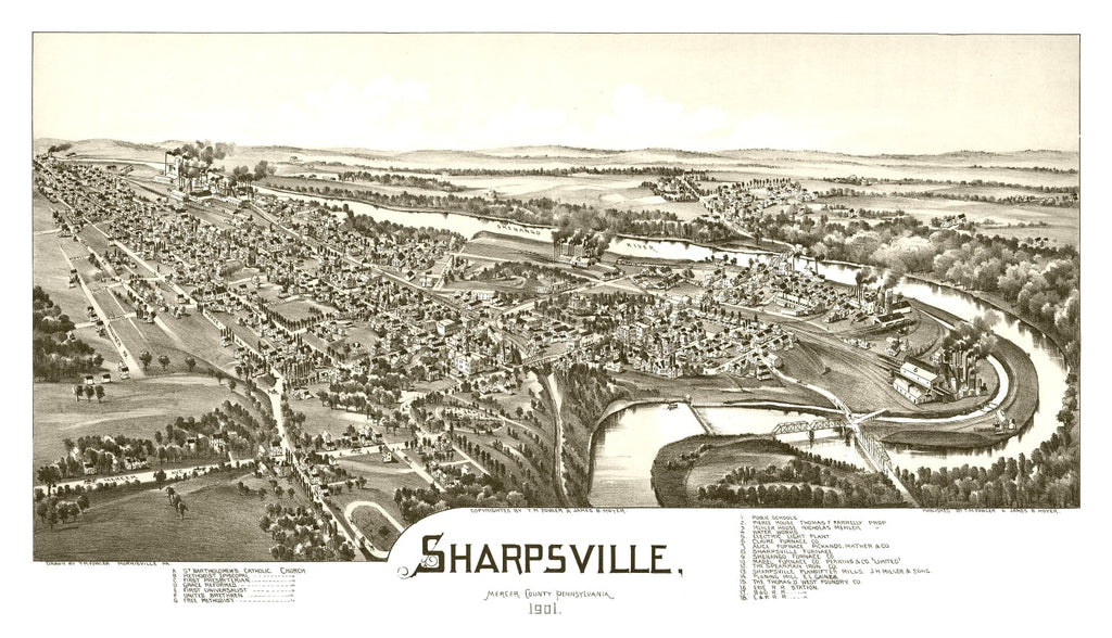 Vintage Map of Sharpsville, Pennsylvania 1901