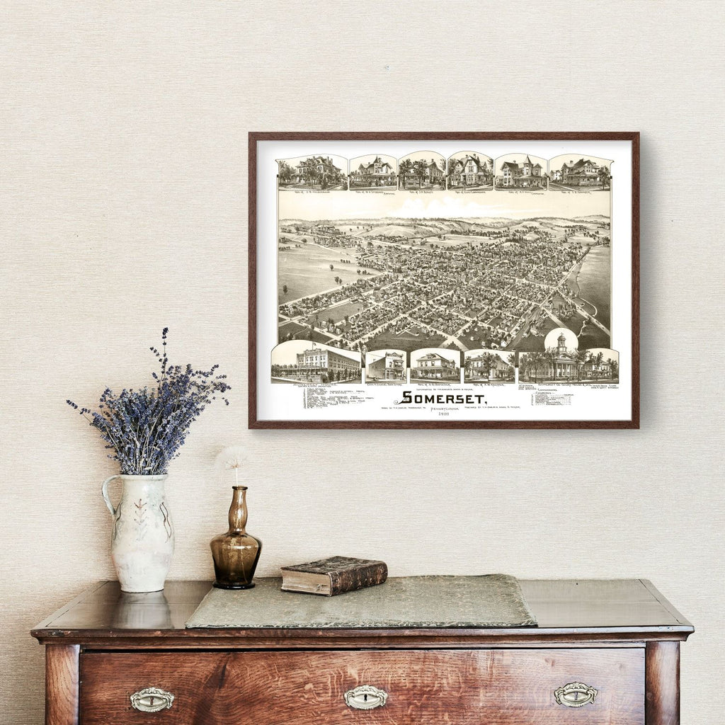 Vintage Map of Somerset, Pennsylvania 1900
