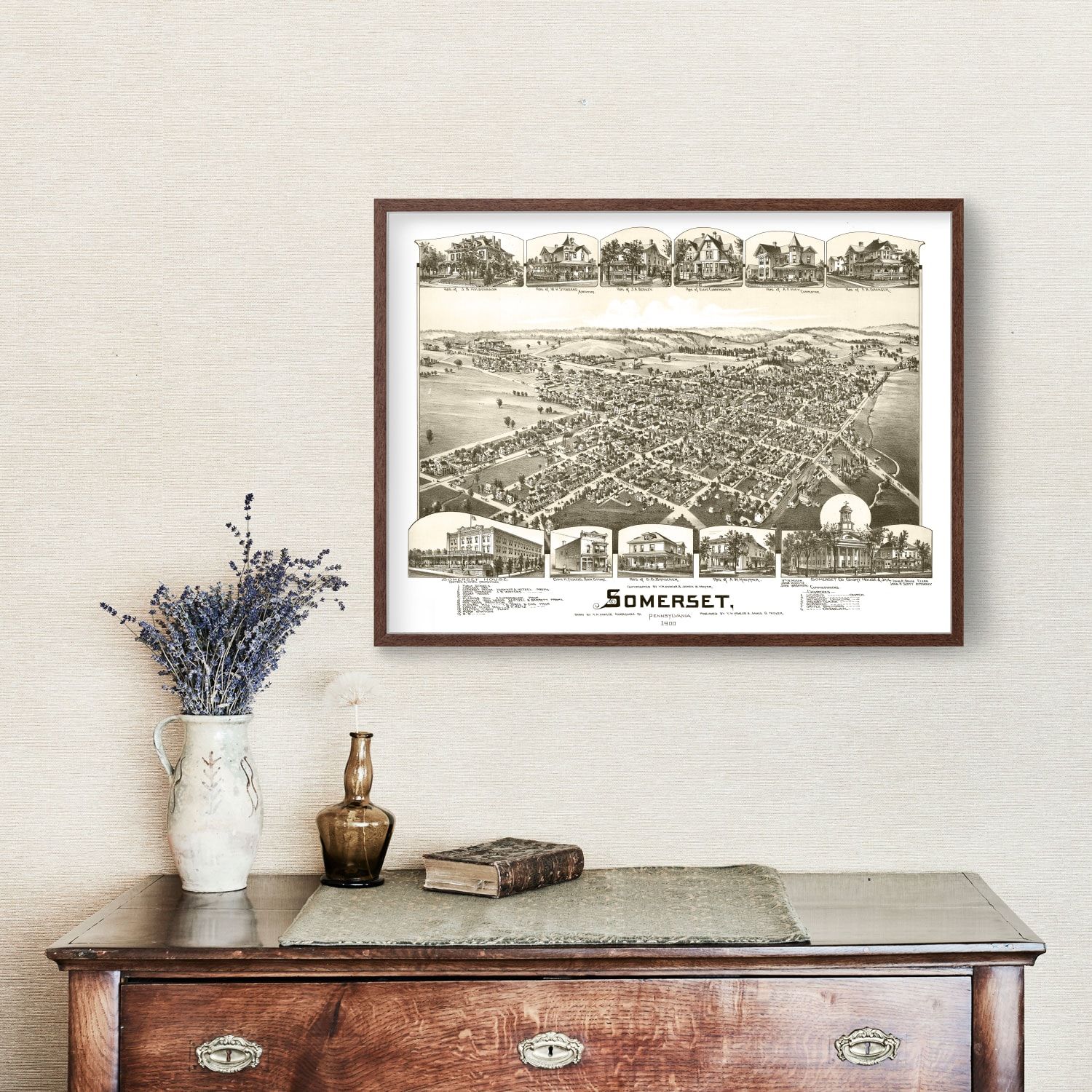 Vintage Map of Somerset, Pennsylvania 1900