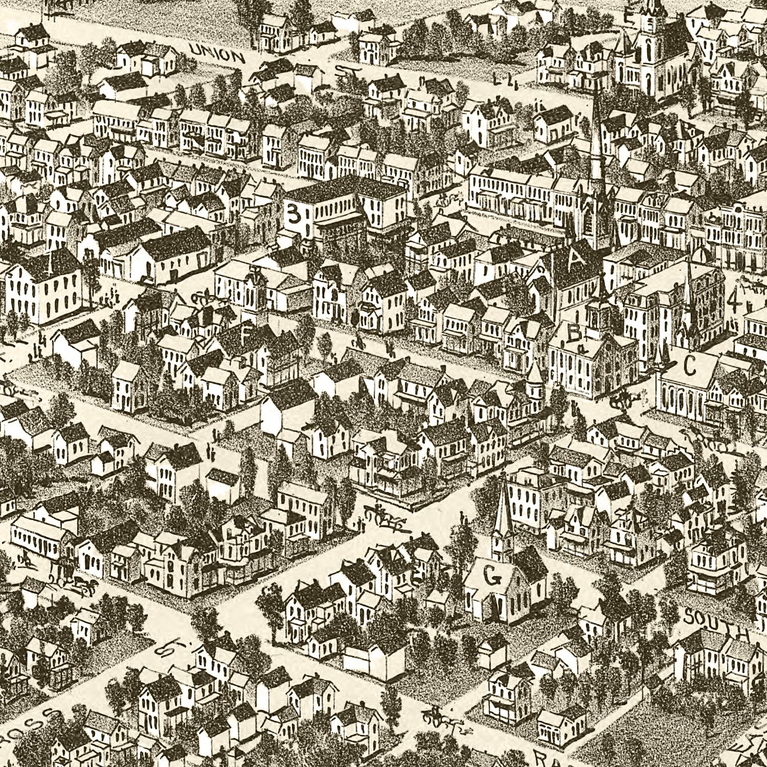 Vintage Map of Somerset, Pennsylvania 1900