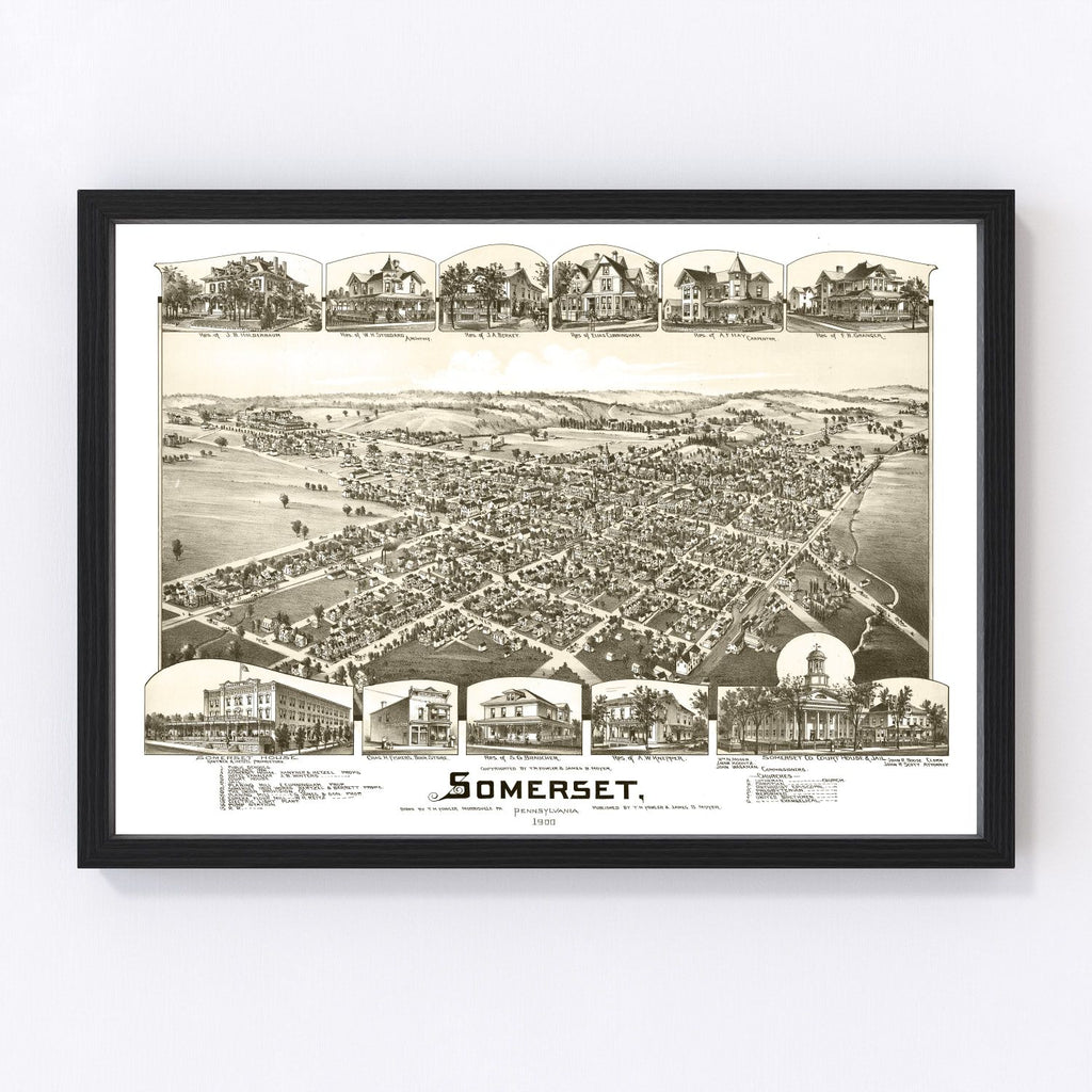 Vintage Map of Somerset, Pennsylvania 1900