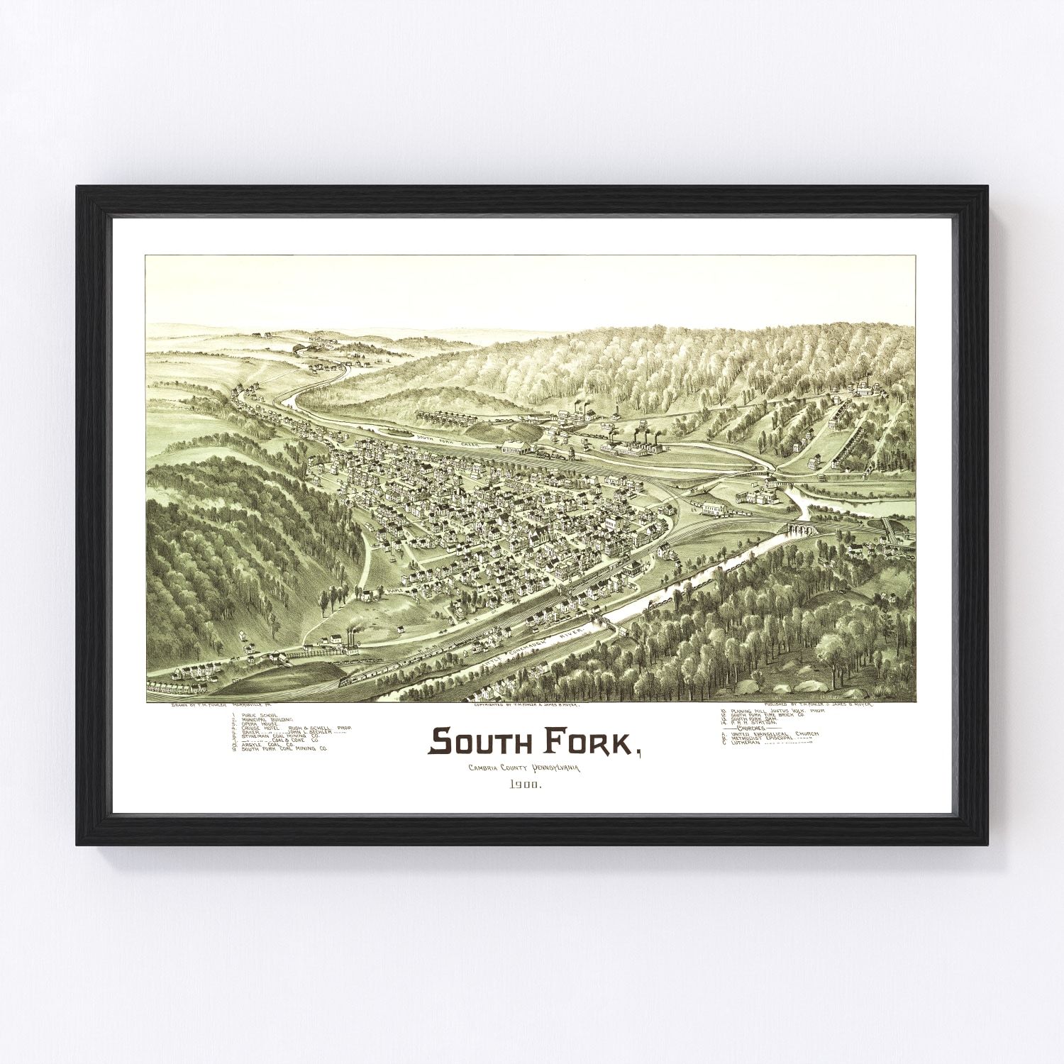 Vintage Map of South Fork, Pennsylvania 1900