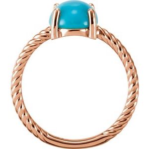 14K Rose Gold Natural Turquoise Ring