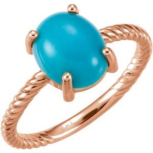 14K Rose Gold Natural Turquoise Ring