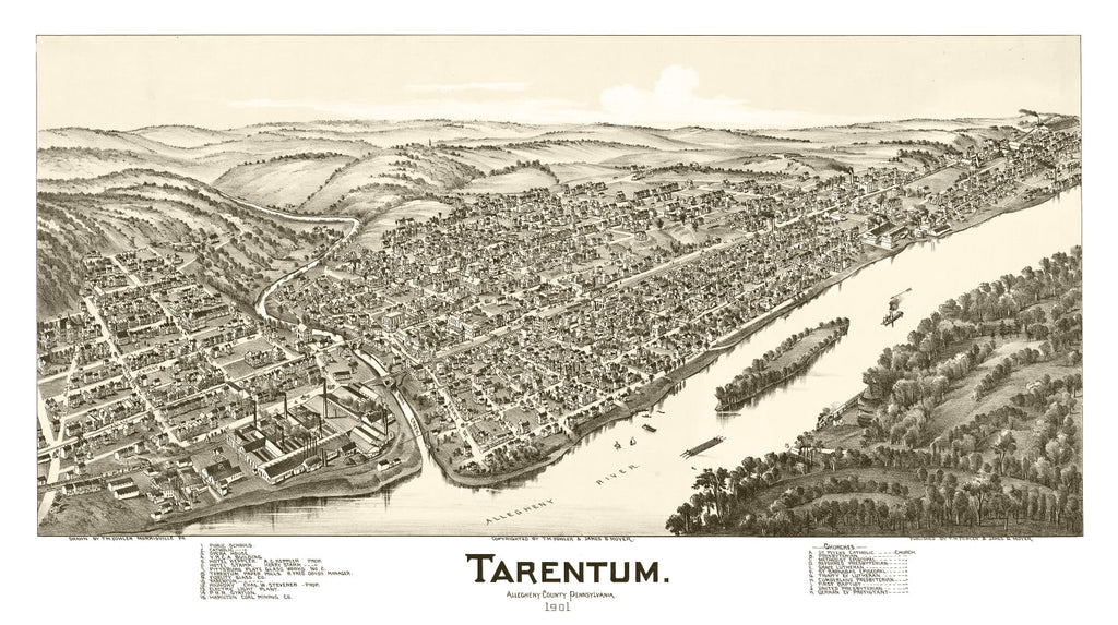 Vintage Map of Tarentum, Pennsylvania 1901