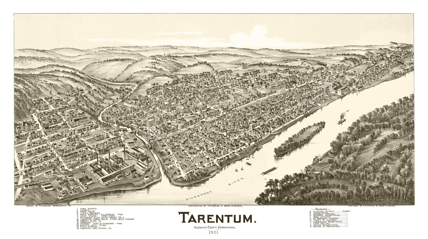 Vintage Map of Tarentum, Pennsylvania 1901