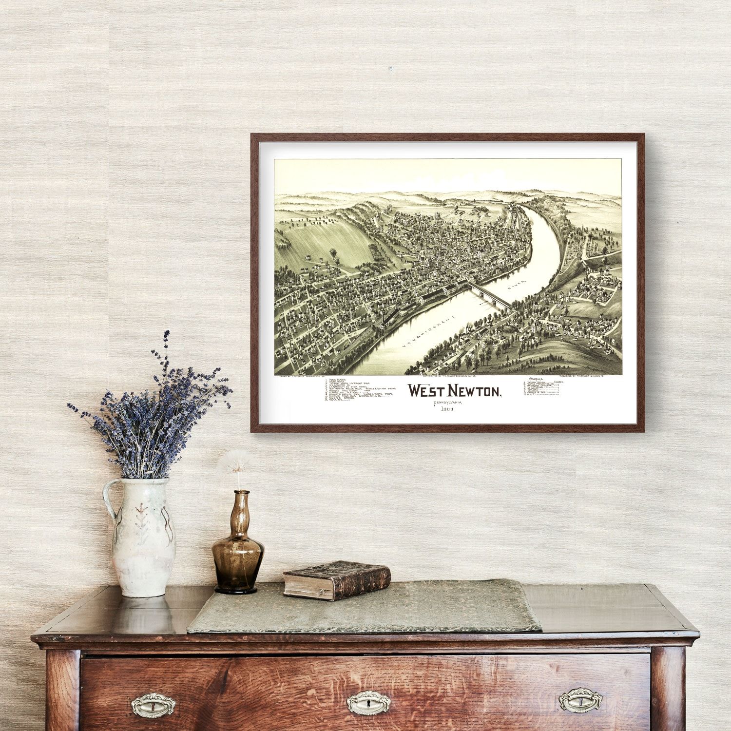 Vintage Map of West Newton, Pennsylvania 1900