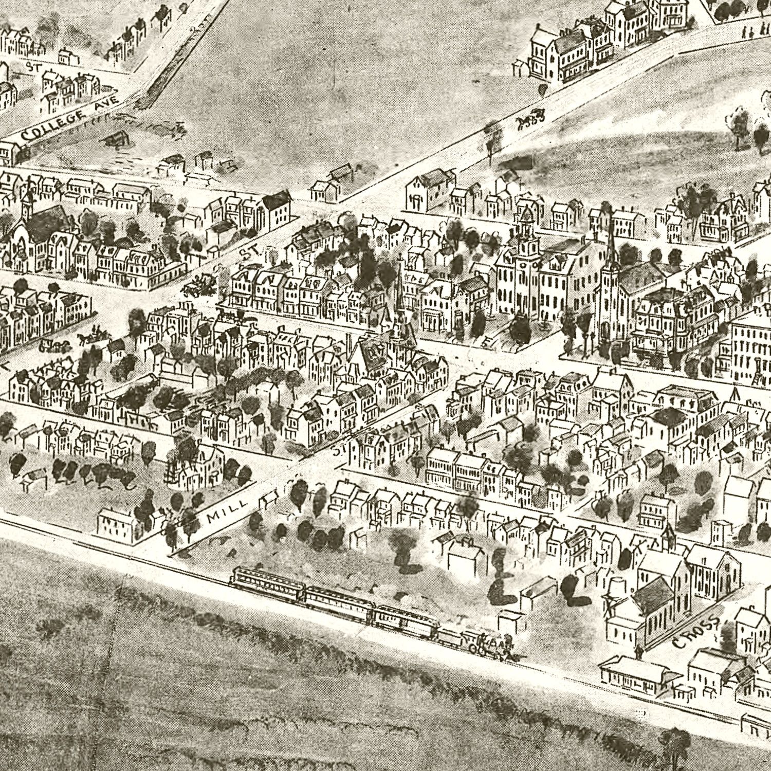 Vintage Map of Chestertown, Maryland 1907