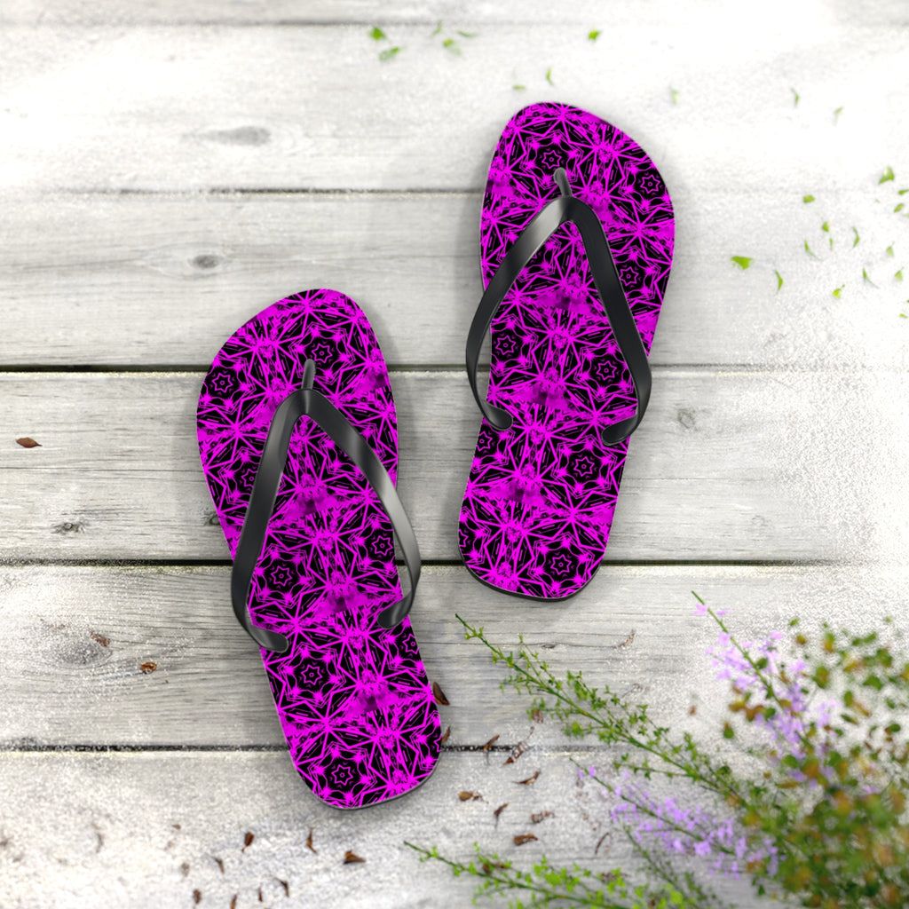 Purple Star Pattern Flip Flops for Women