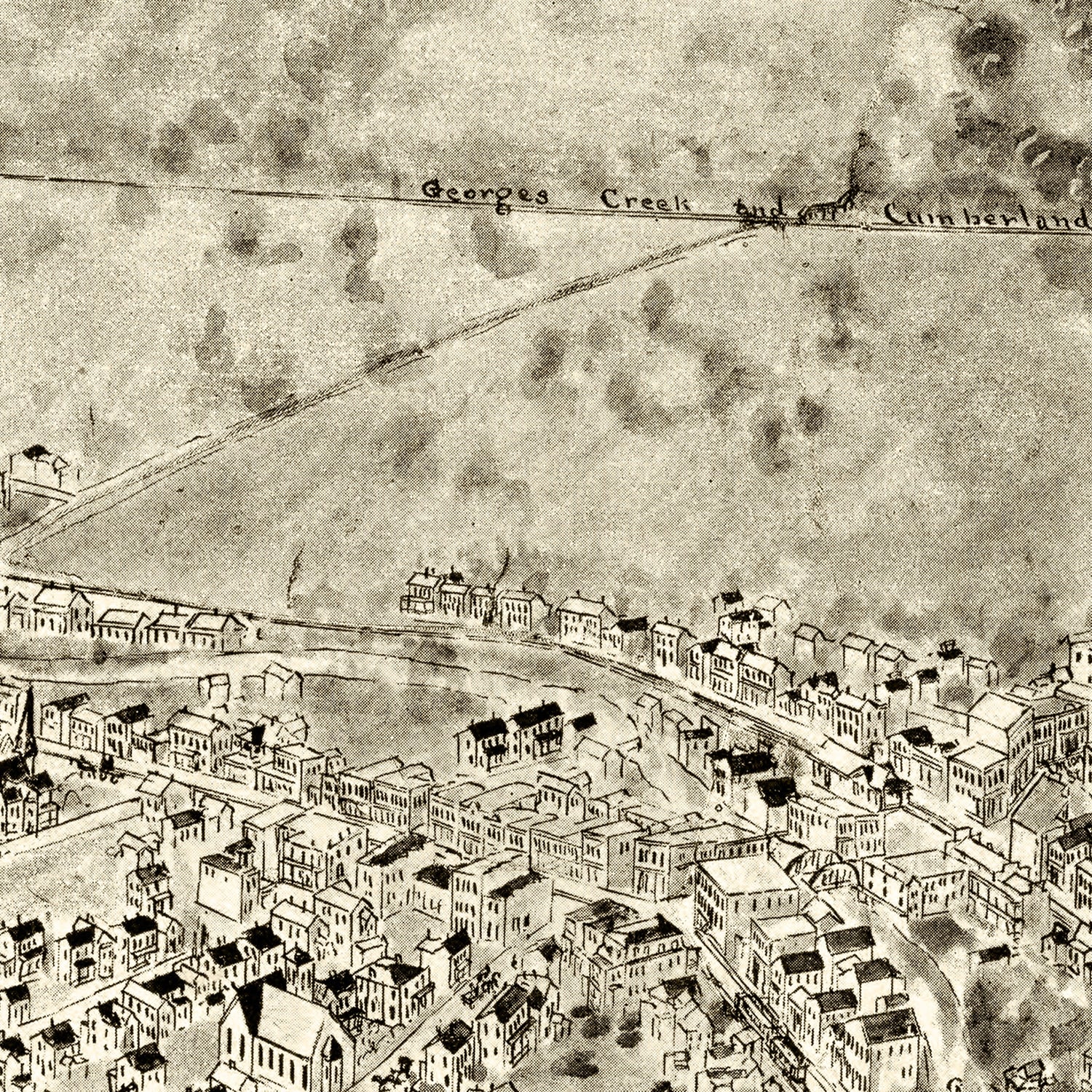 Vintage Map of Lonaconing, Maryland 1905