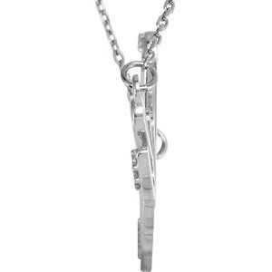14K White Gold .08 CTW Natural Diamond "Love" 18" Necklace