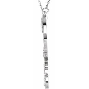 14K White Gold 1/8 CTW Natural Diamond Infinity-Inspired Love Heart 18" Necklace